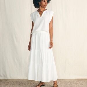 Faherty white maxi skirt